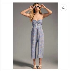 Womens Rompers Anthropologie Lusana Melody Paisley Strapless Twist size XL NWT